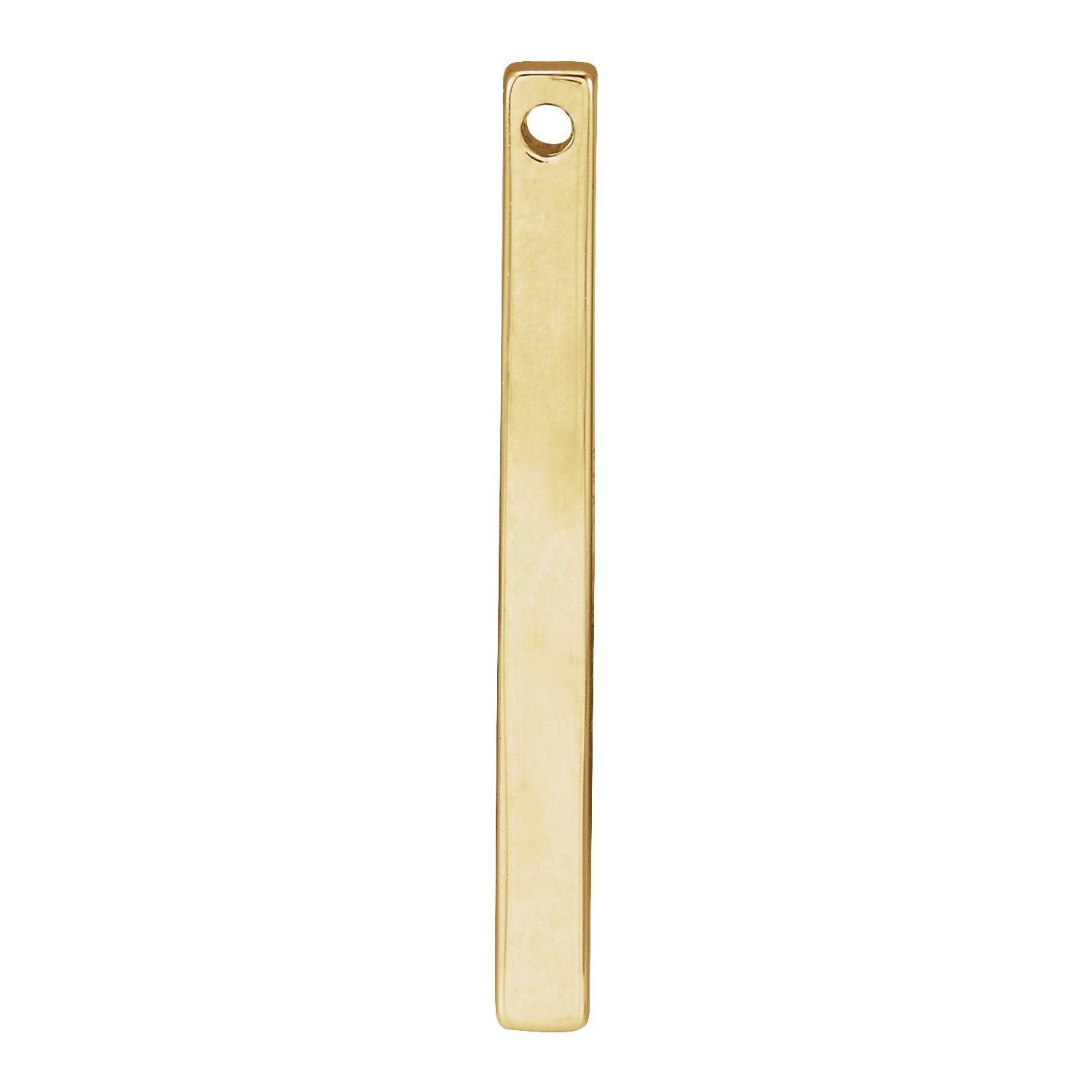10K Yellow Gold Engravable Four-Sided Bar Pendant Gift for Mother