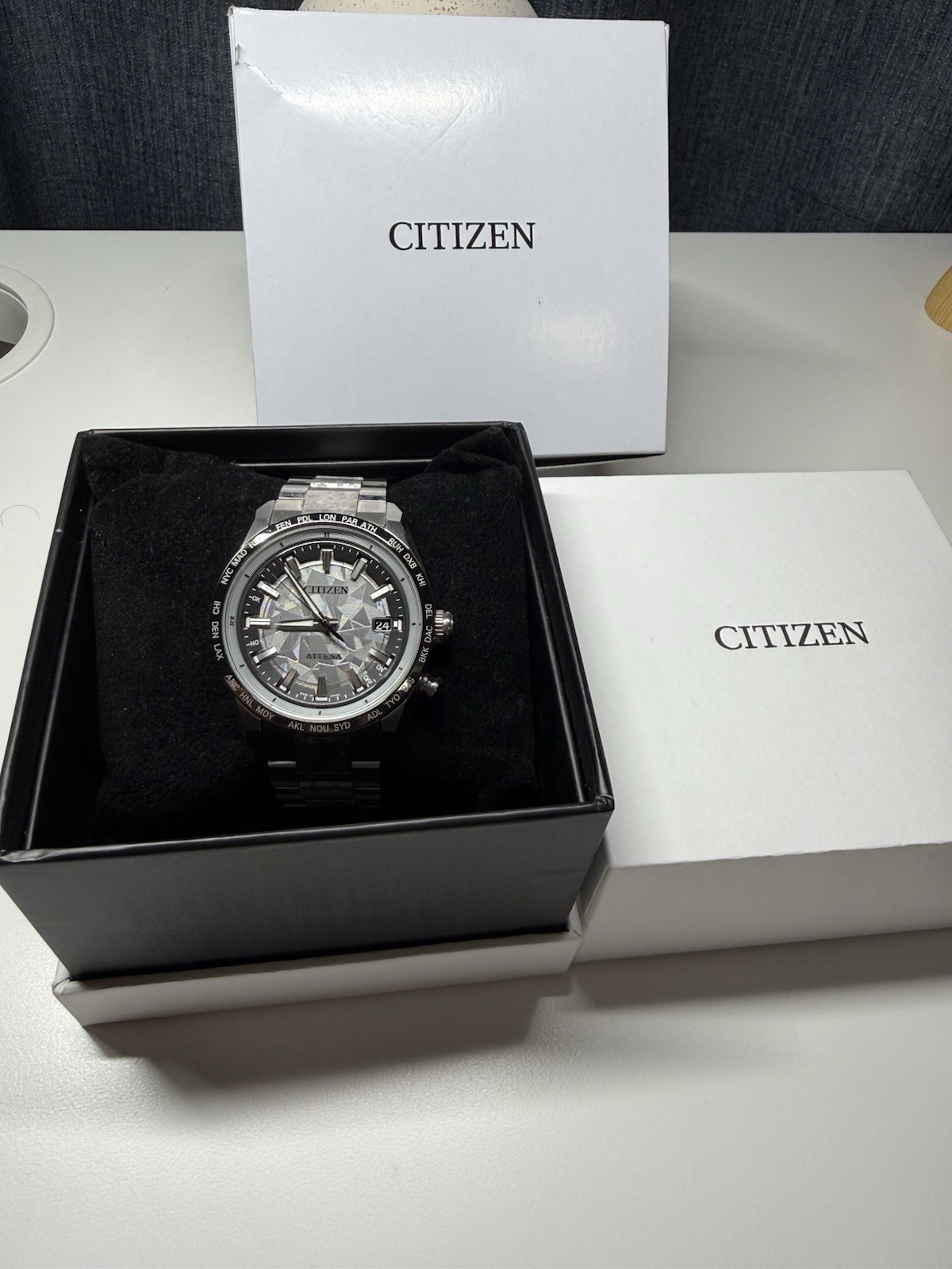 CITIZEN ATTESA CC4076-65A Platinum Shine Limited Titanium GPS Radio Solar Watch