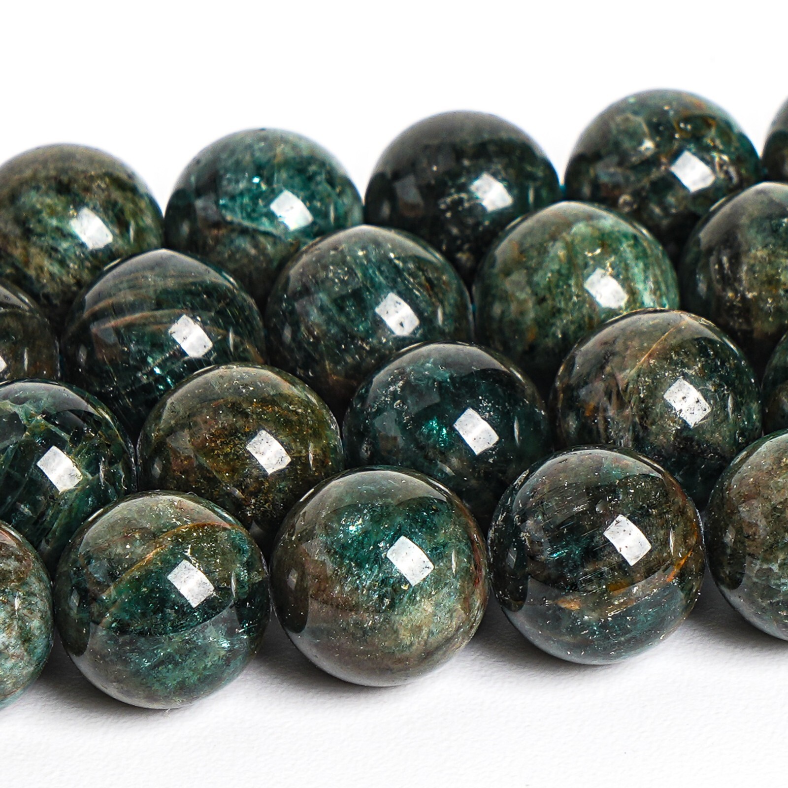 Genuine Natural Deep Blue Green Apatite Grade A Round Loose Beads 5-6/8/10/12MM