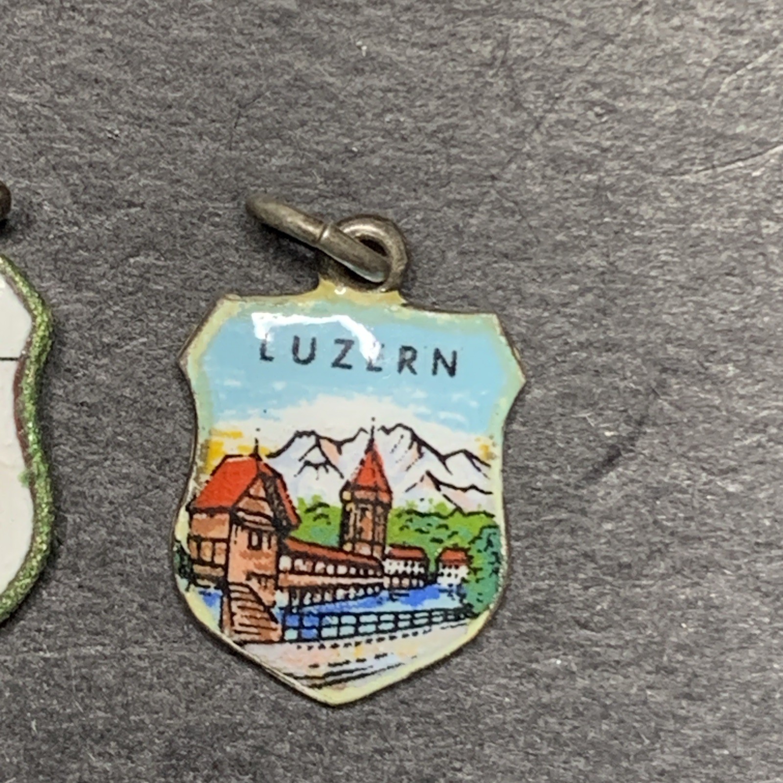 Sterling Silver 800 Lot Necklace Pendant U50 Charms Deutschland Jerusalem Luzern