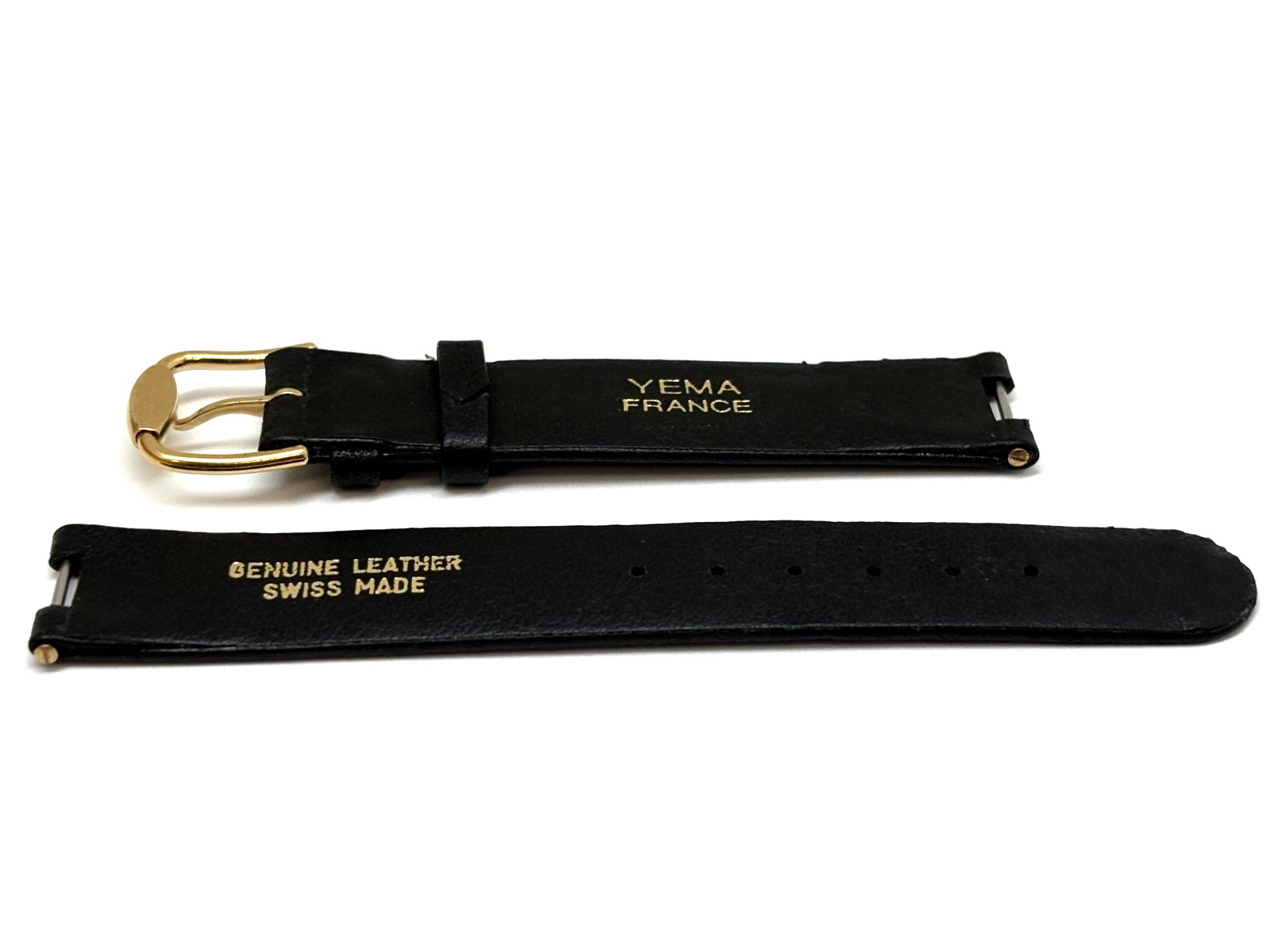 OEM YEMA France Matte Black 17mm Watch Strap with Original Buckle