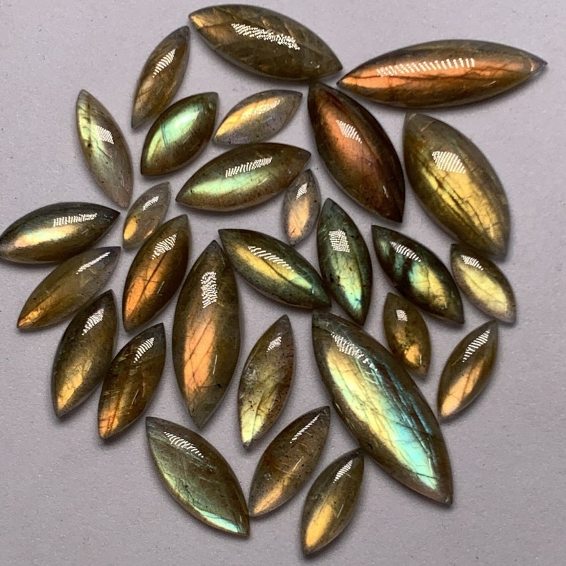 AAAA Quality Labradorite Marquise Shape Multi Flashy Fair Cabochon 4X10-10X30 MM