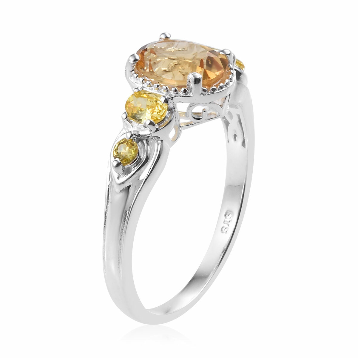 Natural Citrine Ring in Sterling Silver (Size 9.0) 2.47 ctw