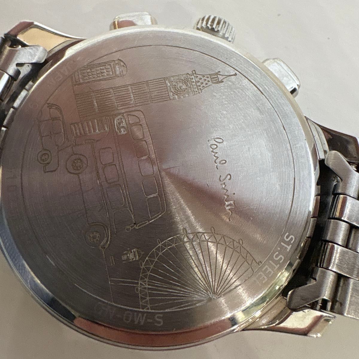 Paul Smith Chronograph Men’s Watch Black Dial Silver SS Working From Japan