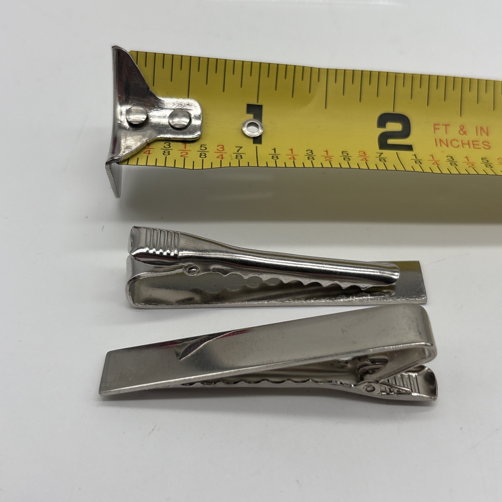 Blank Plain Silver Tone Tie Clip Shiny Finish – Rank, Name, Insignia, Title