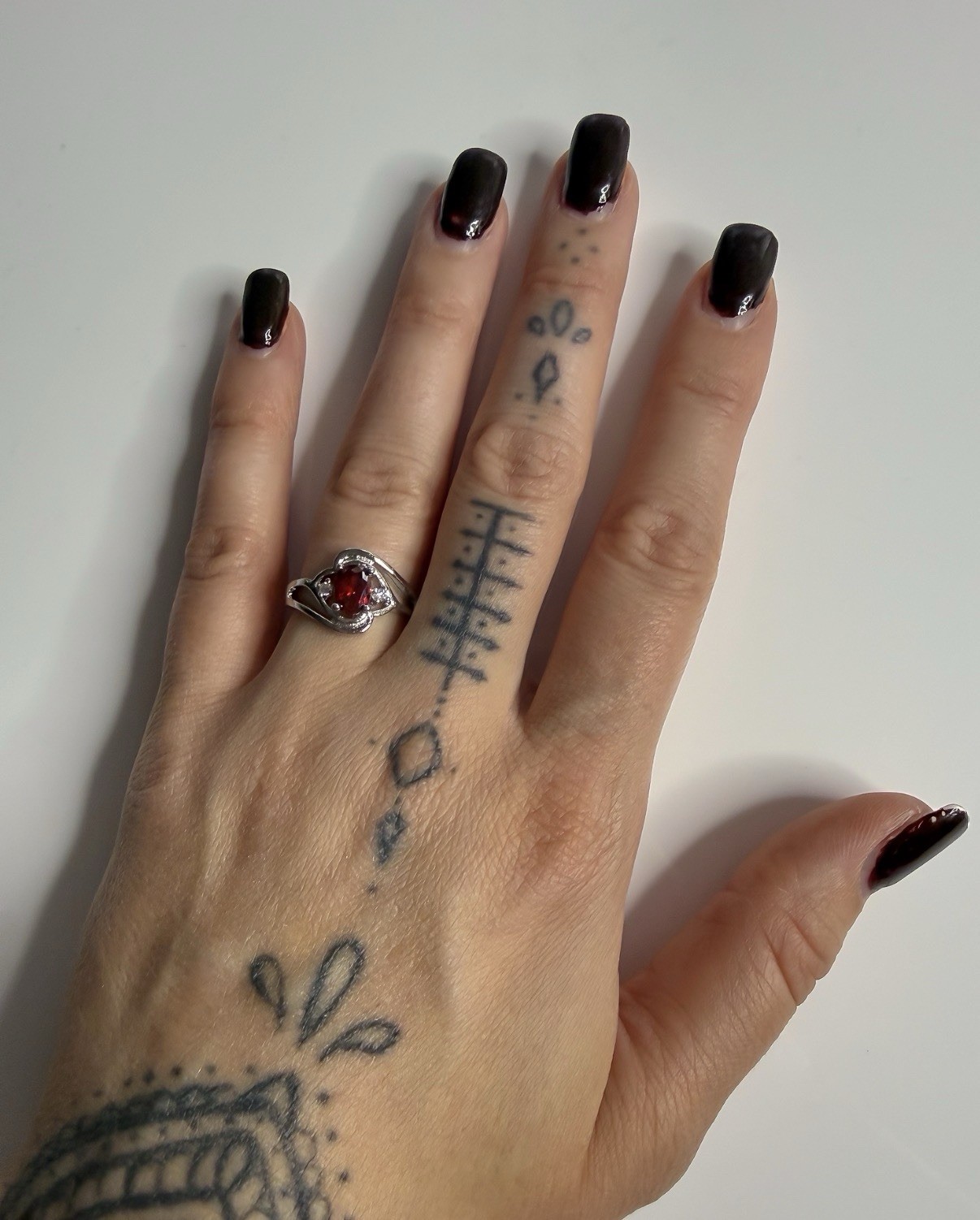 925 Silver Plated Ring Size 6 Simulated Ruby & Diamond Cocktail Costume