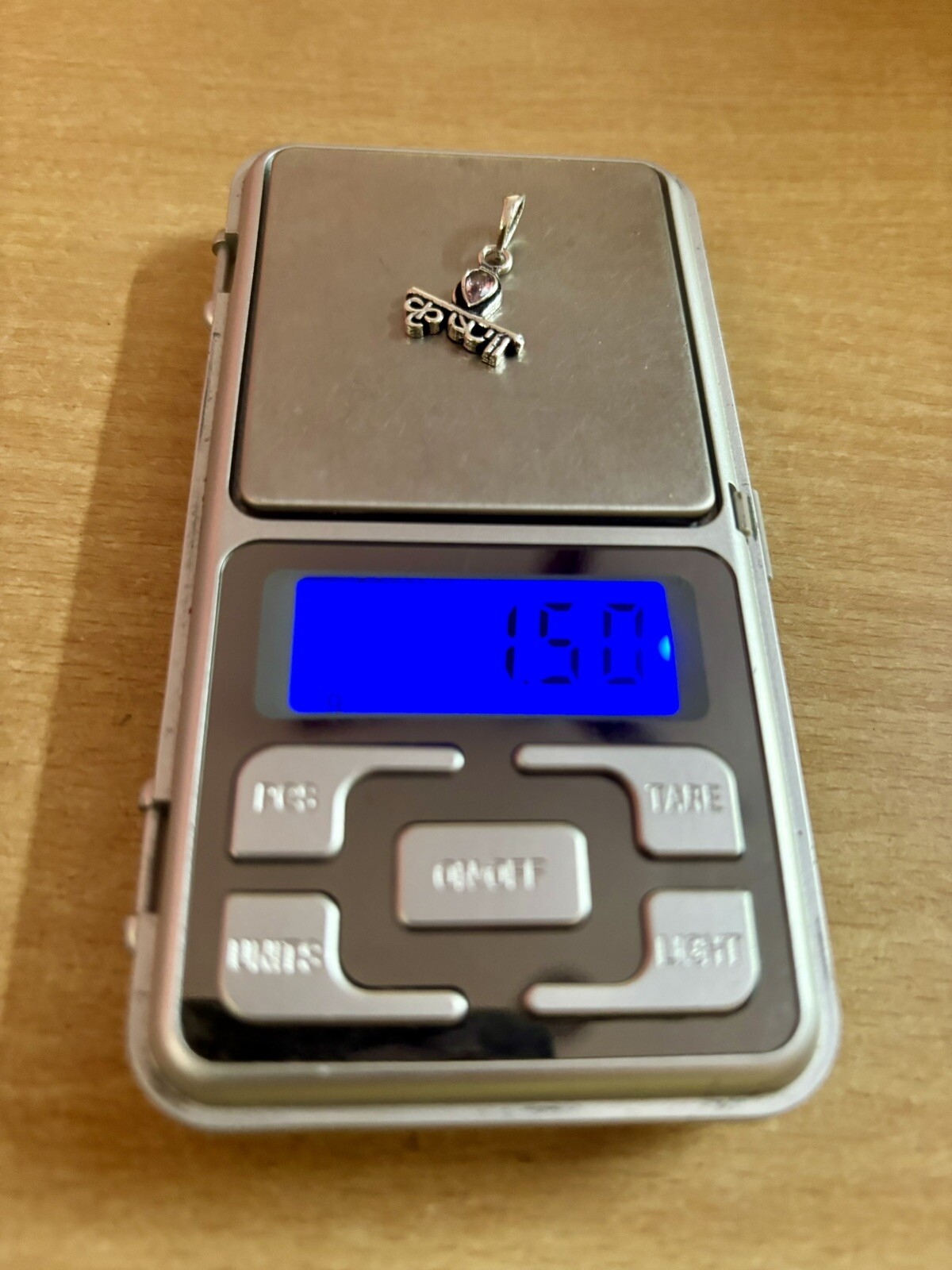 925 Sterling Silver Lord Krishna in Sanskrit Pendant, Hindu Temple, Puja 1.5 gm