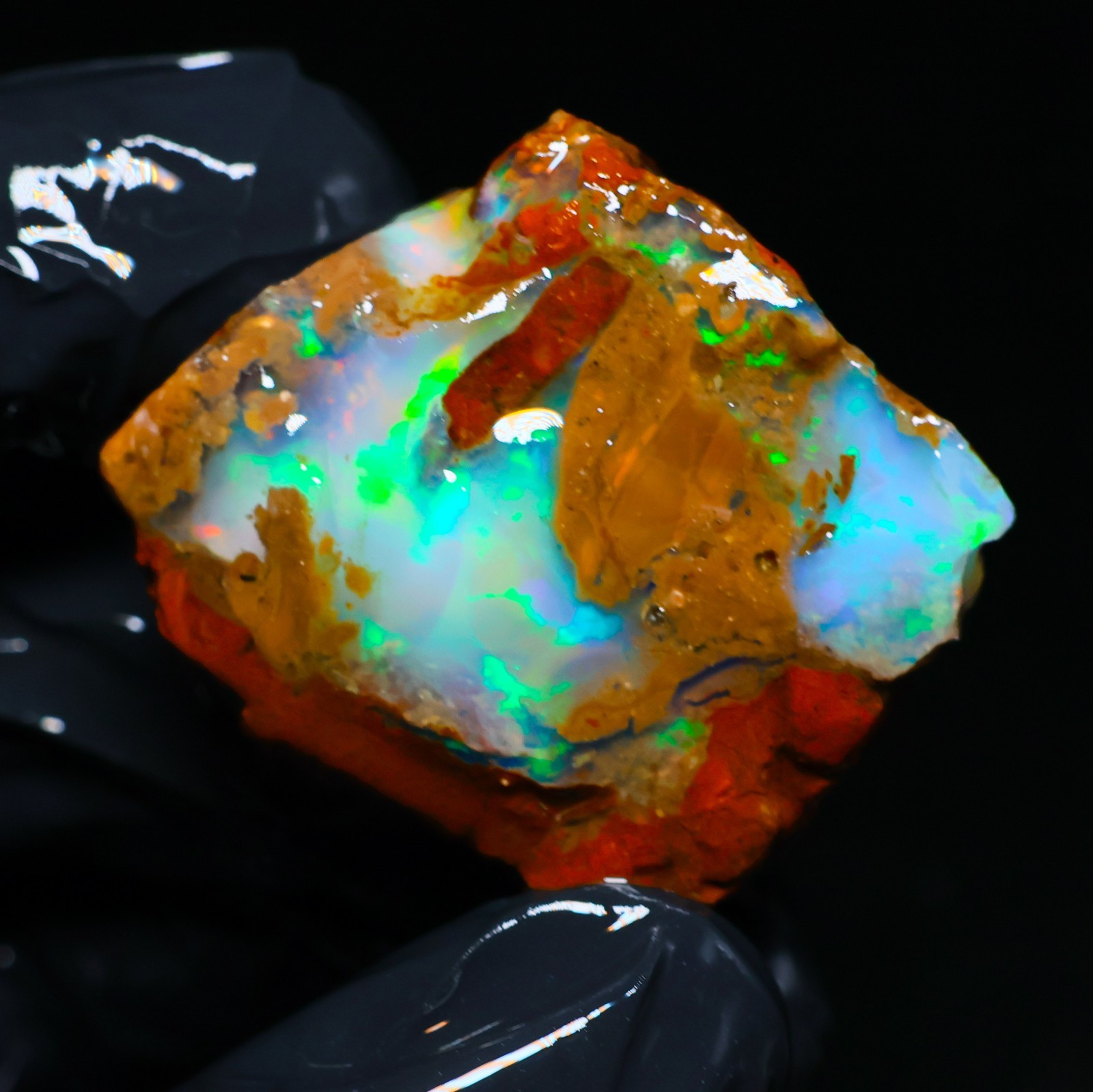 Natural Ethiopian Welo Opal Rough 72.55 Ct Gemstone – Bright Play of Color Fire