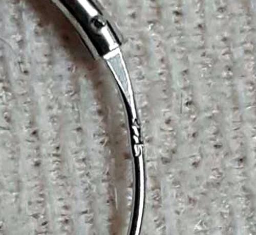 375 REAL WHITE GOLD *** thin hoop earrings 21 mm Ø