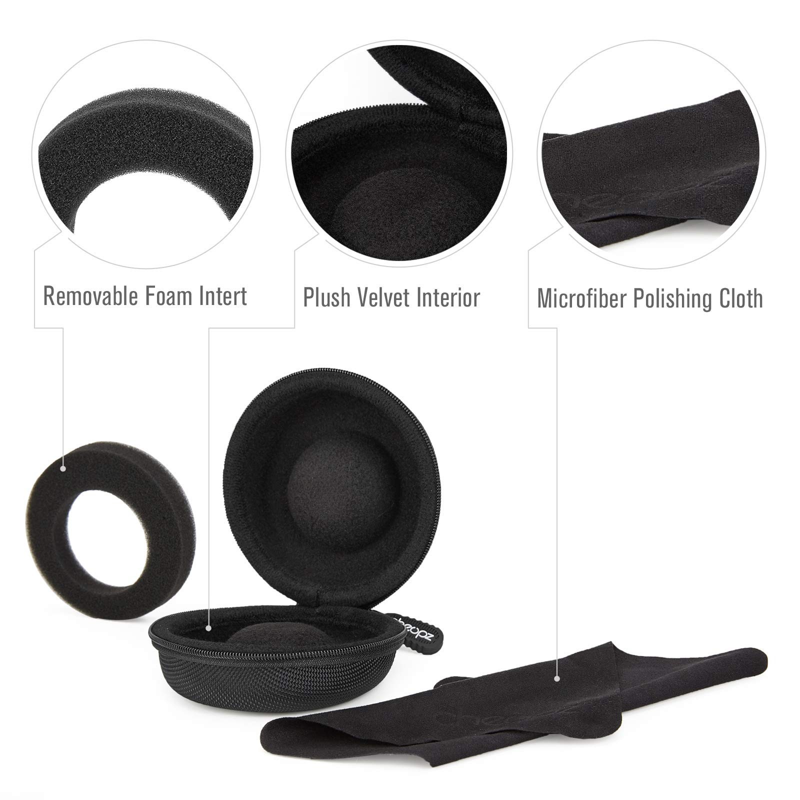 Travel Watch Case for Wristwatches & Smart Watches up to 50mm, Black Storage Box