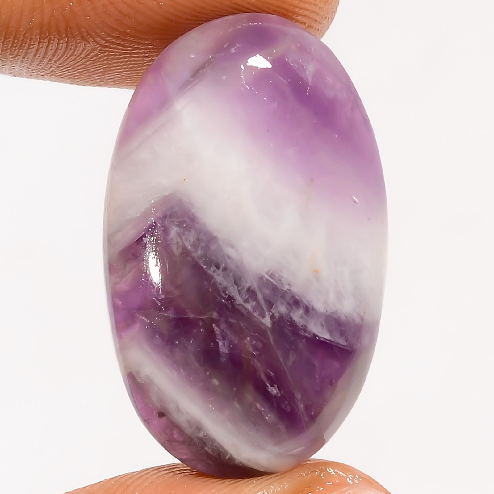100% Natural Chevron Amethyst Oval Cabochon Gemstone 23.5 Ct. 26X16X6 mm UG-1349