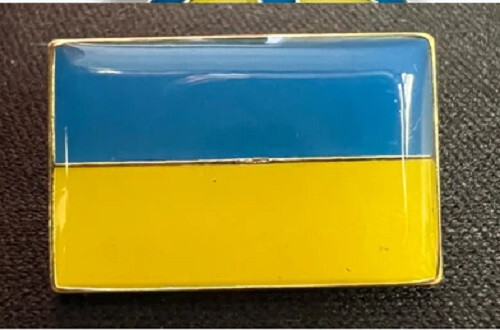 UKRAINE RECTANGLE Bike Motorcycle Hat Cap Lapel Pin
