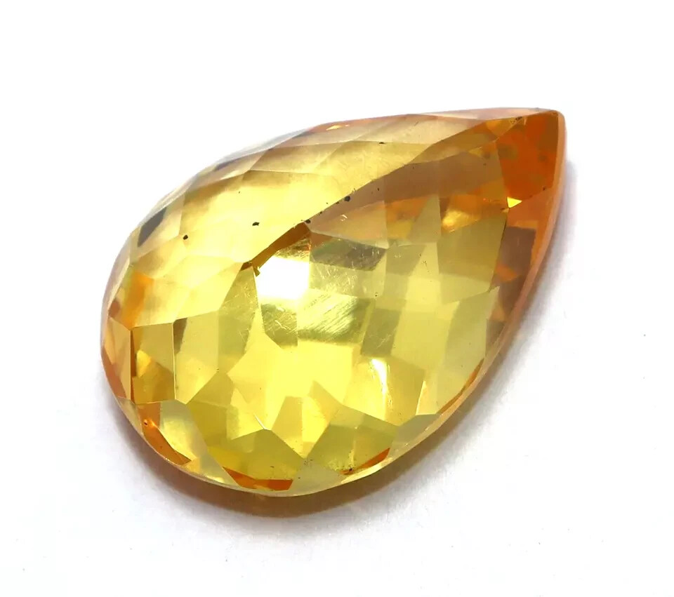 Natural 51 Ct Yellow Zircon Faceted Pear Cut Certified Loose Gemstone