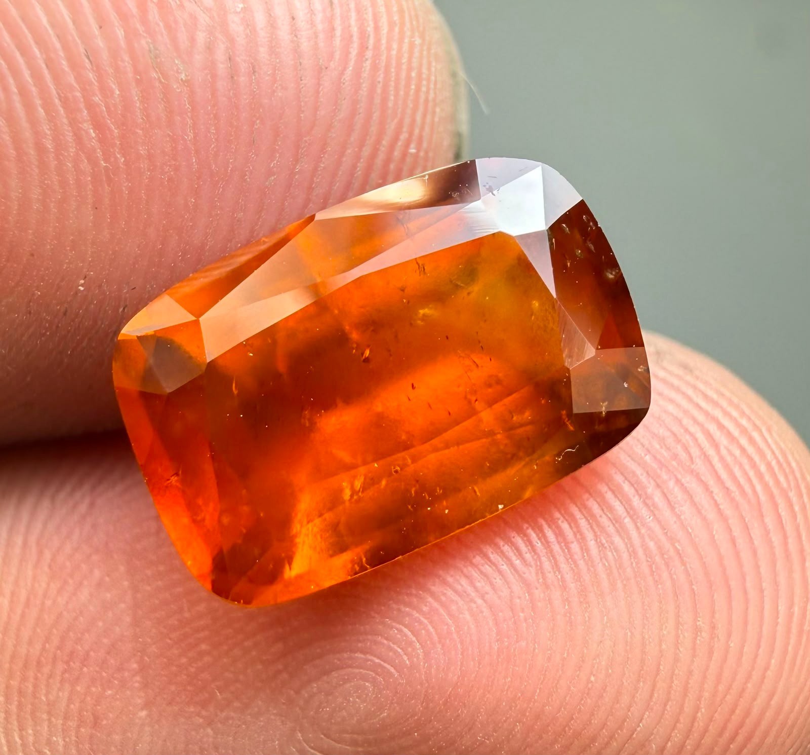 12.45 ct top quality natural orange color hessonite garnet loose gemstone