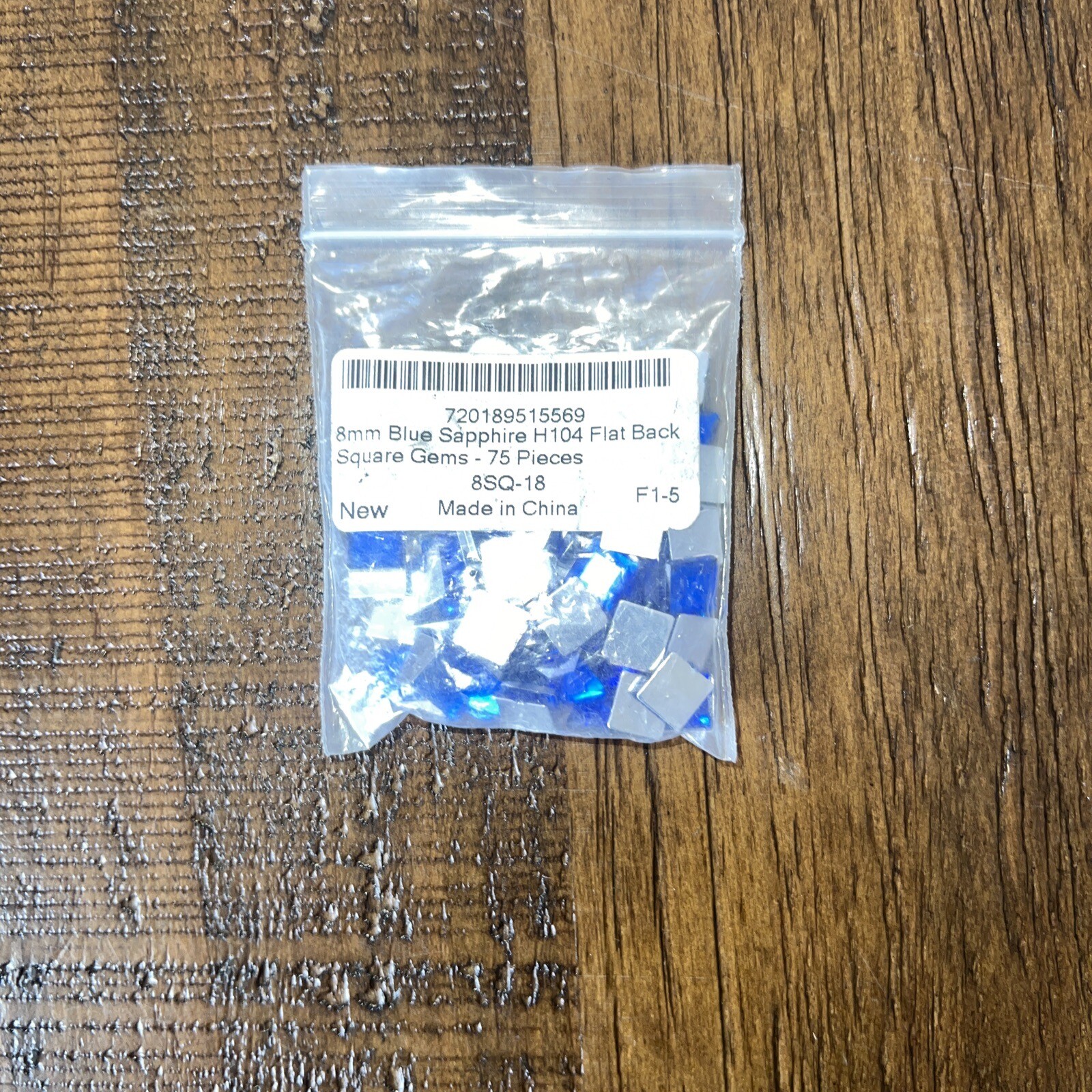 Allstarco 8mm Flat Back Square Acrylic Rhinestones 75 Pieces Blue Sapphire H123
