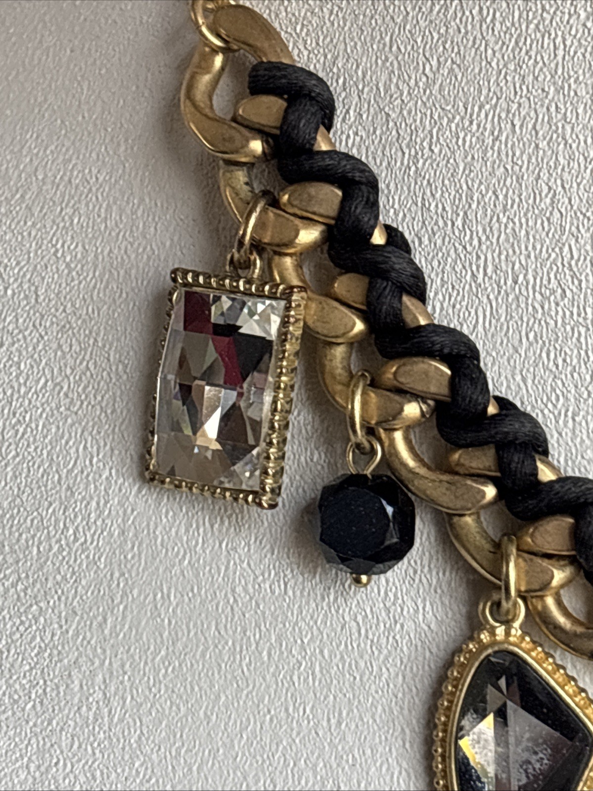 Park Lane Fascinated Necklace Satin Brushed GoldTone Black & Joan Rivers Earring