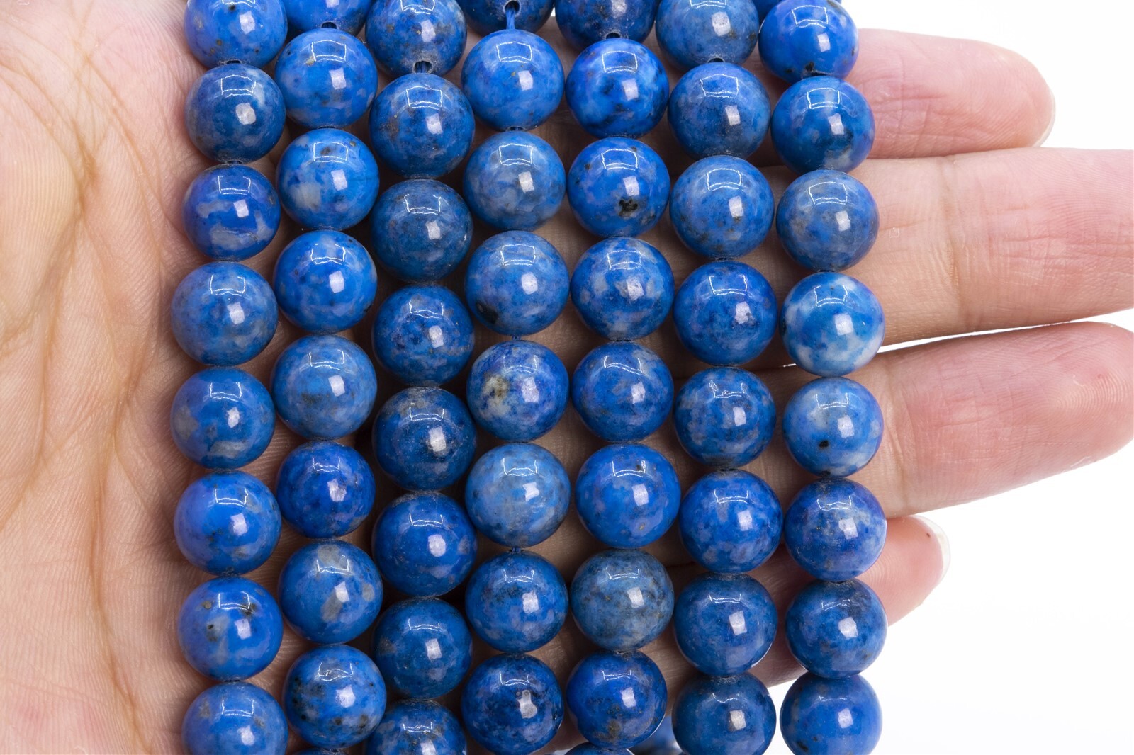 10MM Genuine Natural Denim Blue Lapis Lazuli Beads Grade AA Round Loose Beads