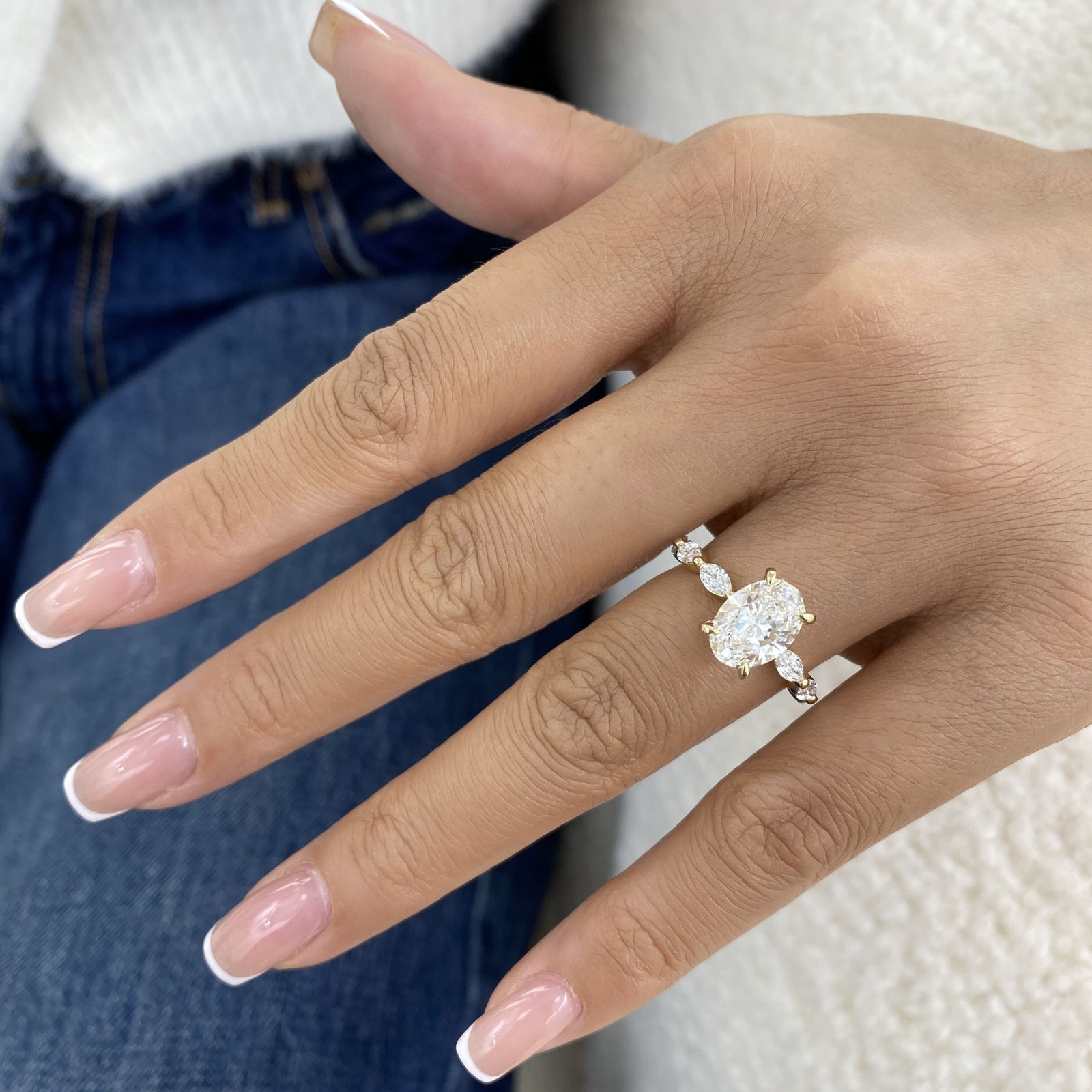 2.8ct IGI Certified E/VVS2 Oval Lab Created Diamond Engagement Ring Yellow Gold