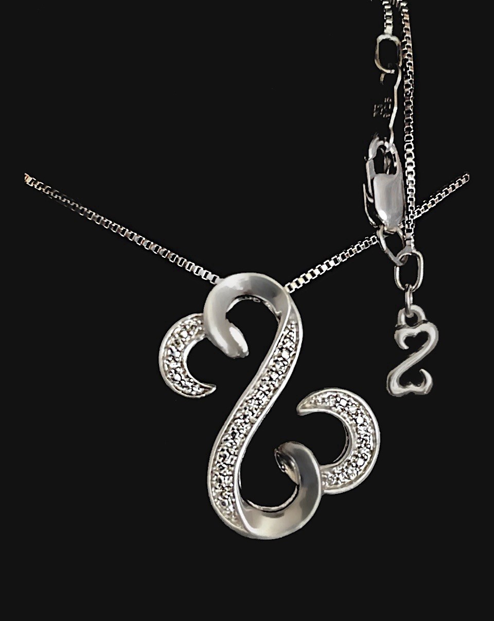 Jane Seymour Open Hearts White Diamond Curlique 925 S. Silver Necklace~MRP $229
