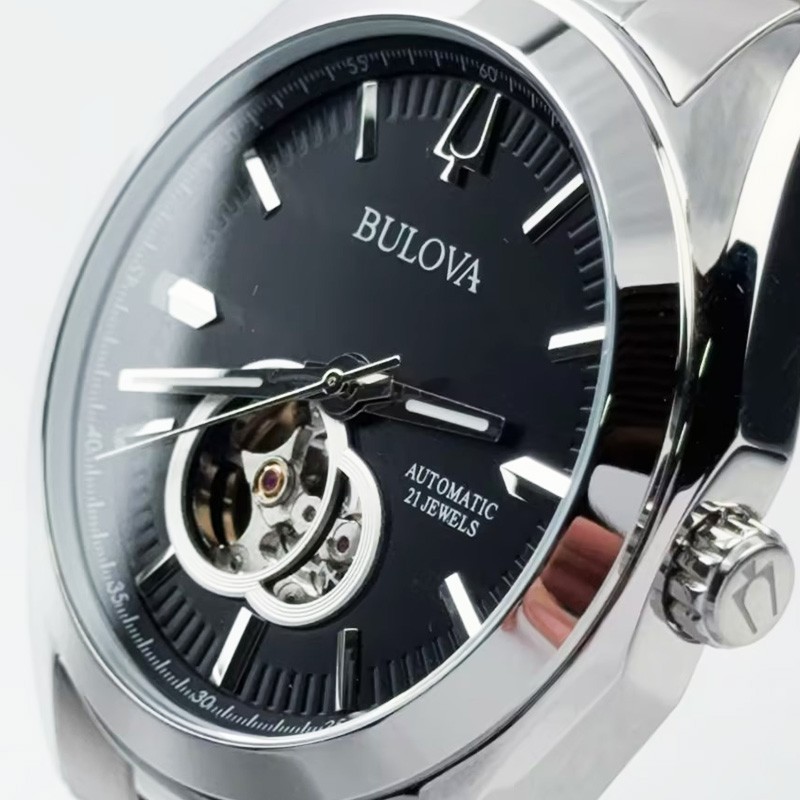 Bulova Surveyor 96A270 Black Dial Automatic Stainless Steel Men’s Watch 42mm