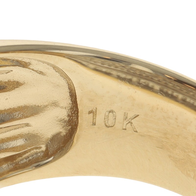 Yellow Gold Diamond Cluster Cocktail Band 10k Baguette & Single Cut 1.00ctw Ring