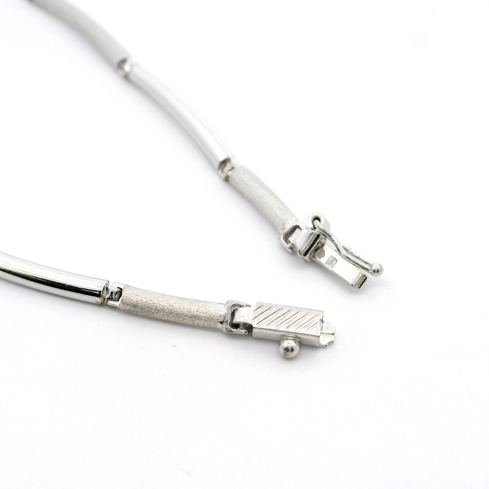 Ladies chain, white gold chain, necklace with zircon, white gold 585 14 KT