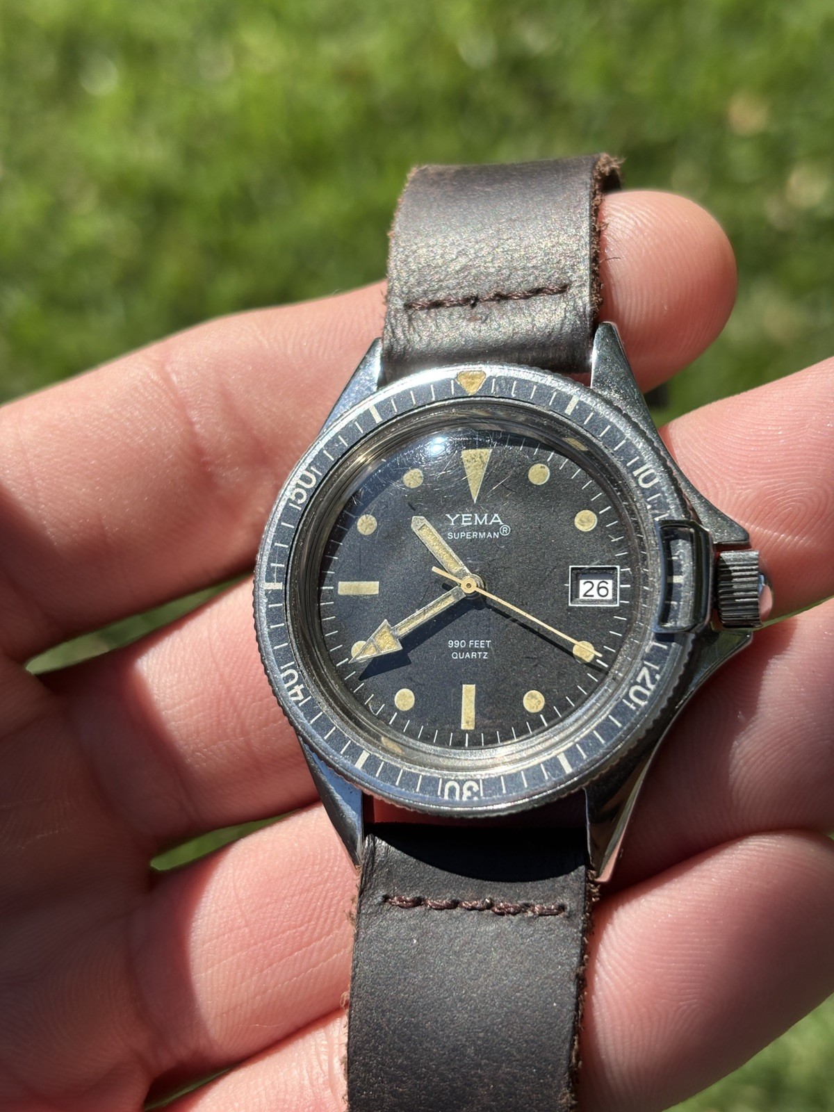 Vintage Yema Superman — Quartz — A+ Condition — Lovely Patina