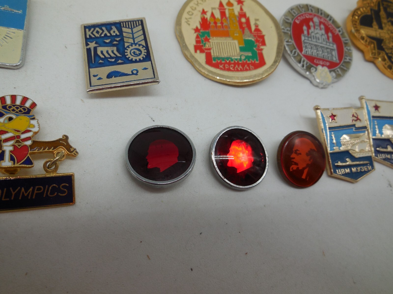 H12 Vtg Russian & Chinese Lapel Pins & Opera Mask Pendant lot Set Enamel