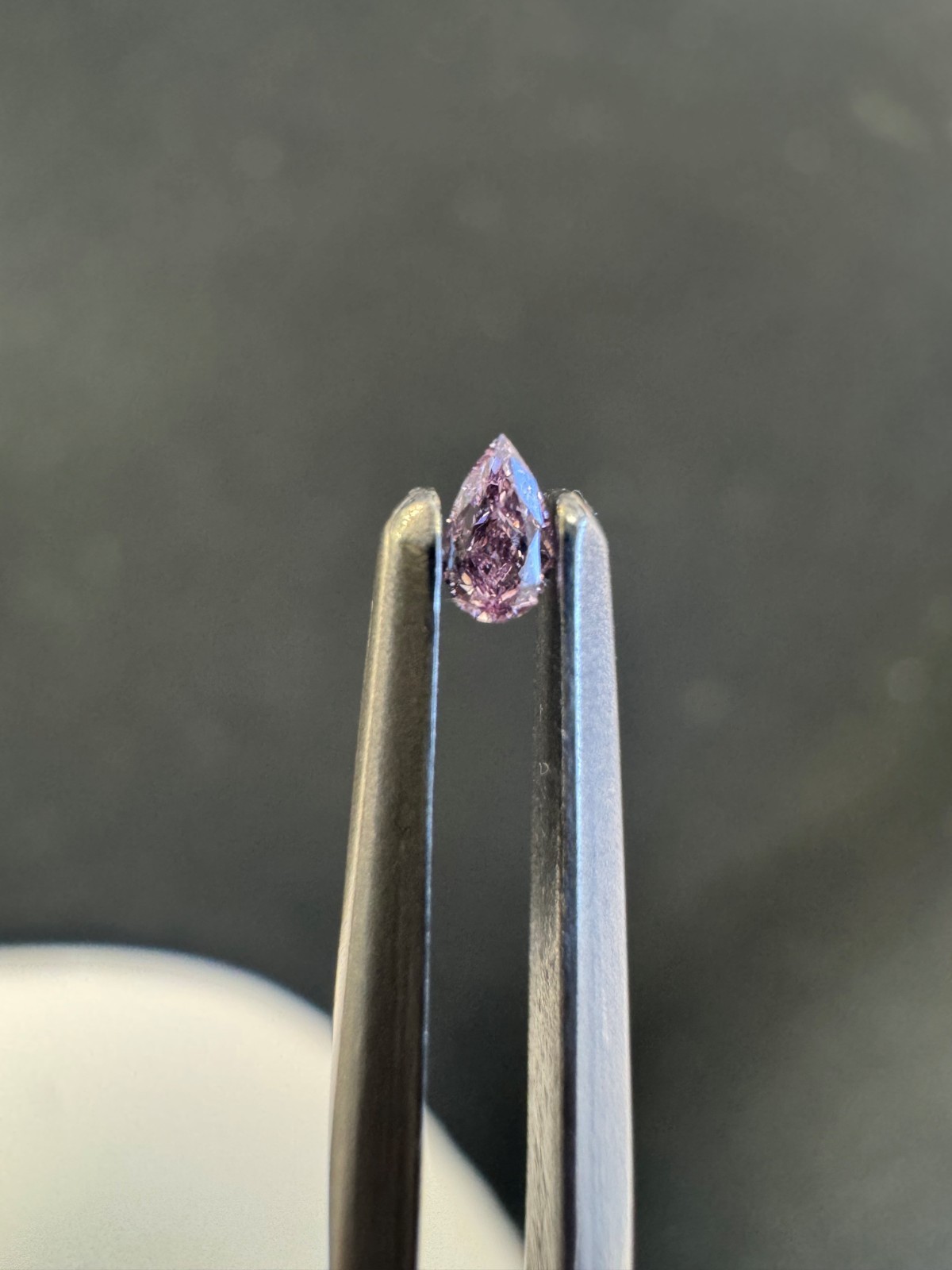 0.04 Carat Fancy Purple Pink Diamond Loose Certified Natural Color Pear Cut SI2