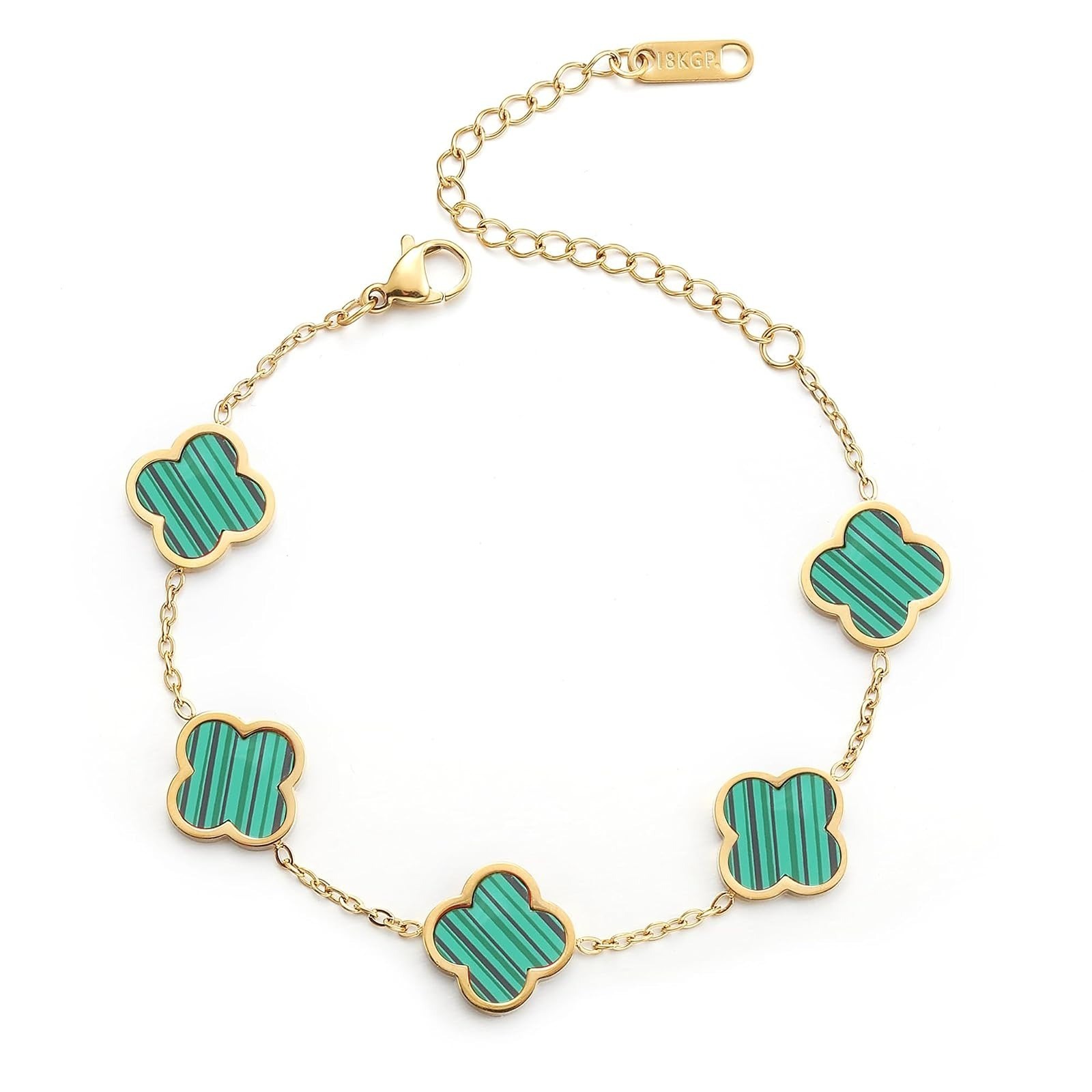 18K Gold Plated Clover Lucky Bracelet for Women – Trendy Jewelry Gift