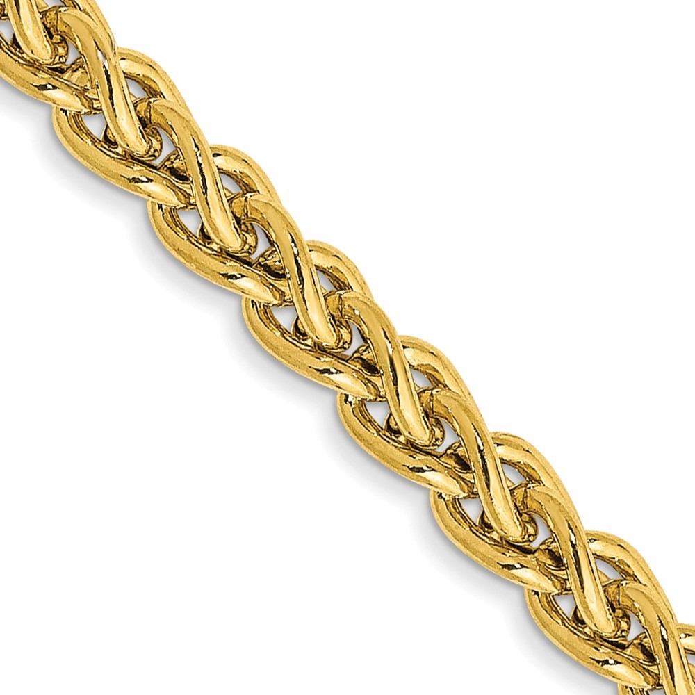 14K Yellow Gold 1.55-3.45mm Wheat Chain Necklace 16-30 Inch Mens Womens