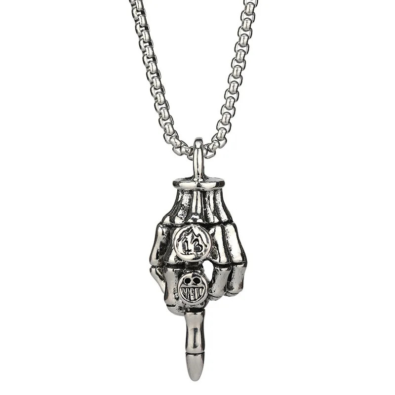 Men’s Titanium Steel Necklace Hip Hop Punk Trendy Anchor Pendant Stainless Steel