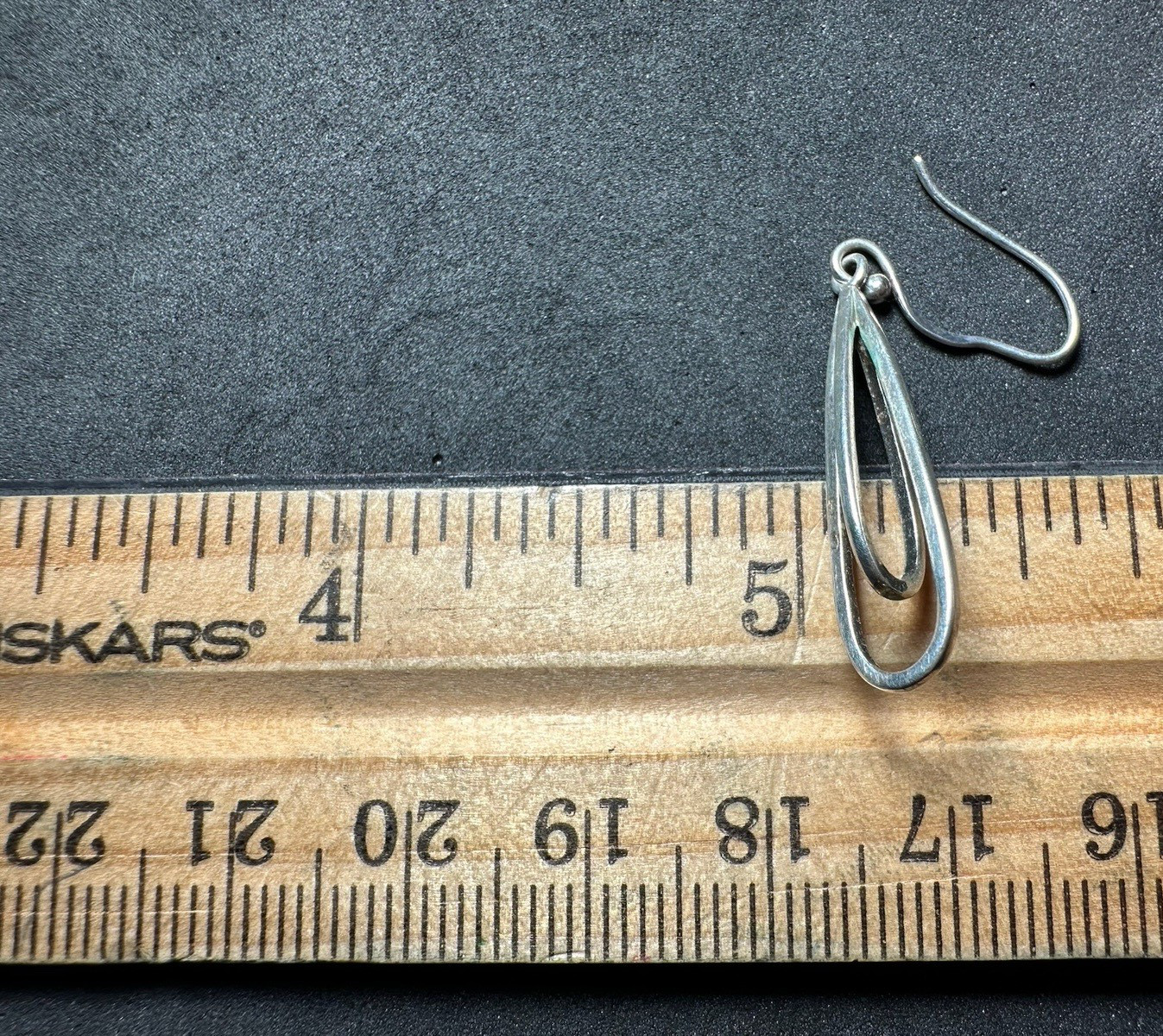 2.29g Vintage Sterling Silver 925 Double Teardrop Dangle Hook Earrings