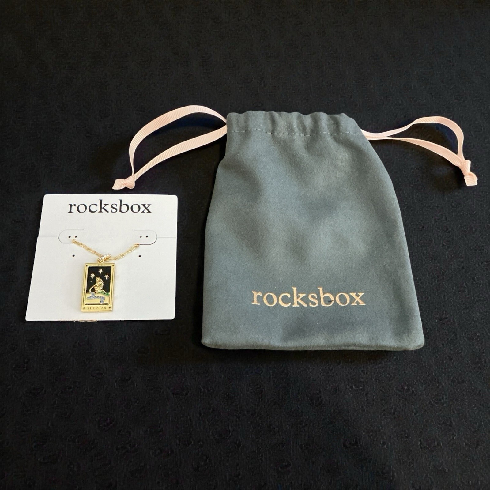 Rocksbox Tarot Card Necklace “The Star” Gold Tone Pendant Astrology zodiac ￼NWT