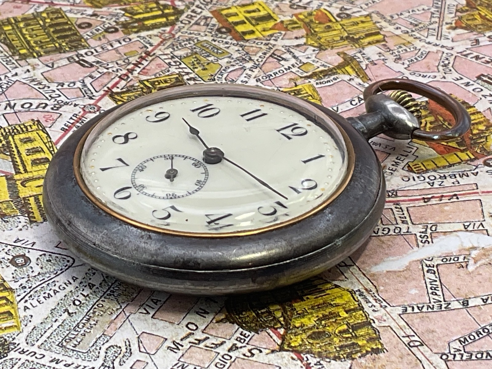 Brunito Iron Cylinder Brevet 24340. Overhauled. 1890 .POCKET WATCH