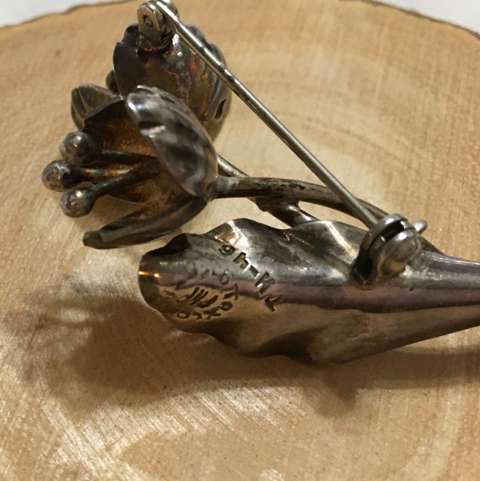 VTG Sterling Silver Flower Sculptured Artisan Brooch Pin SS-J-26