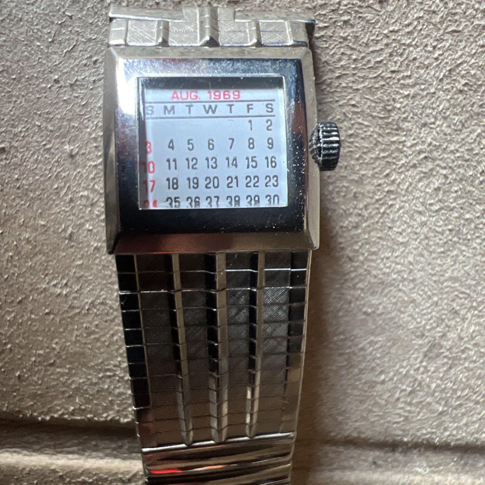 Vintage 19mm 18mm JB Champion Stainless Perpetual Calendar 1969 Watch Band