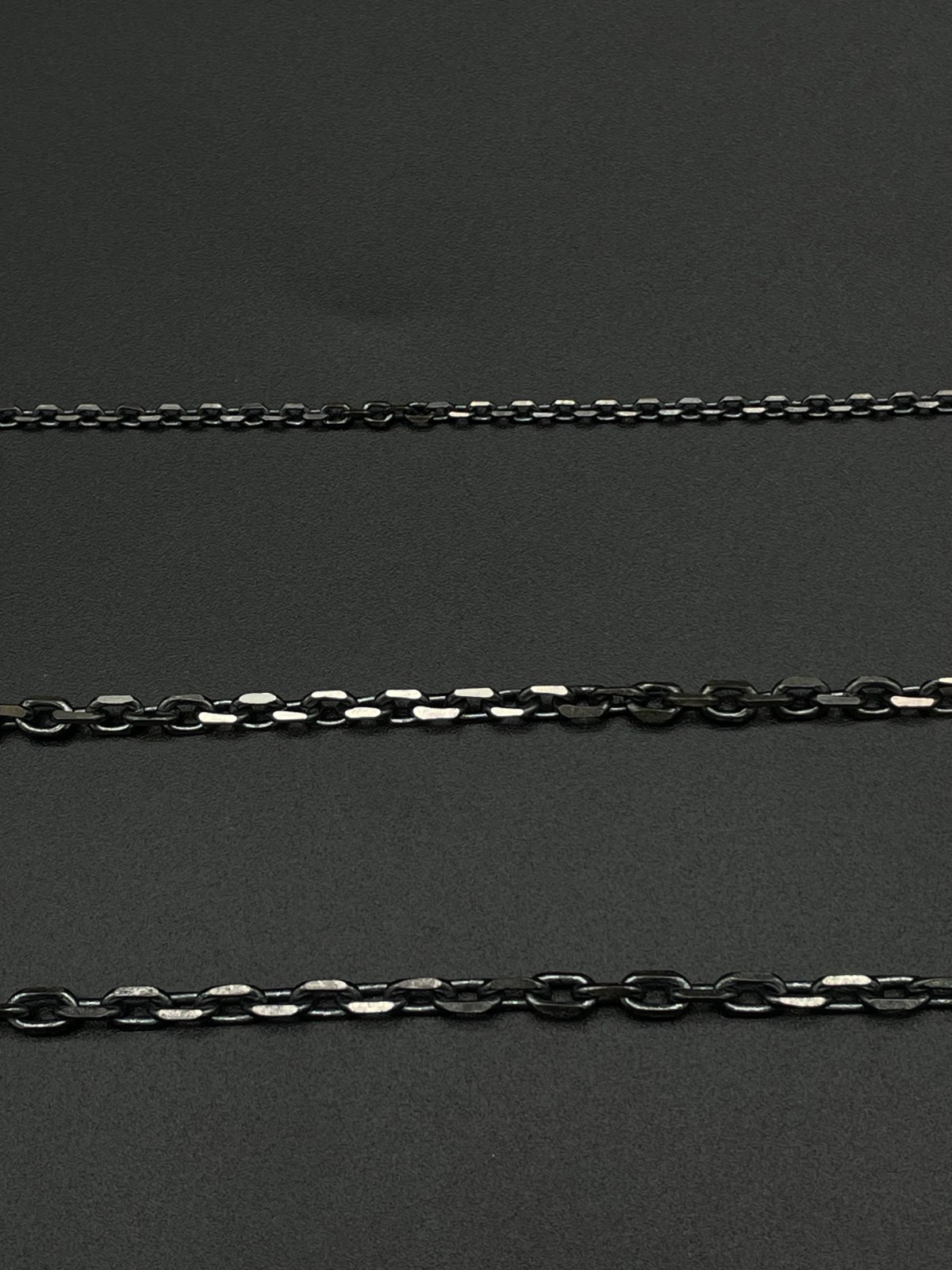 925 Sterling Silver Oxidized Anchor Cable Link Chain Necklace, Black Design Gift