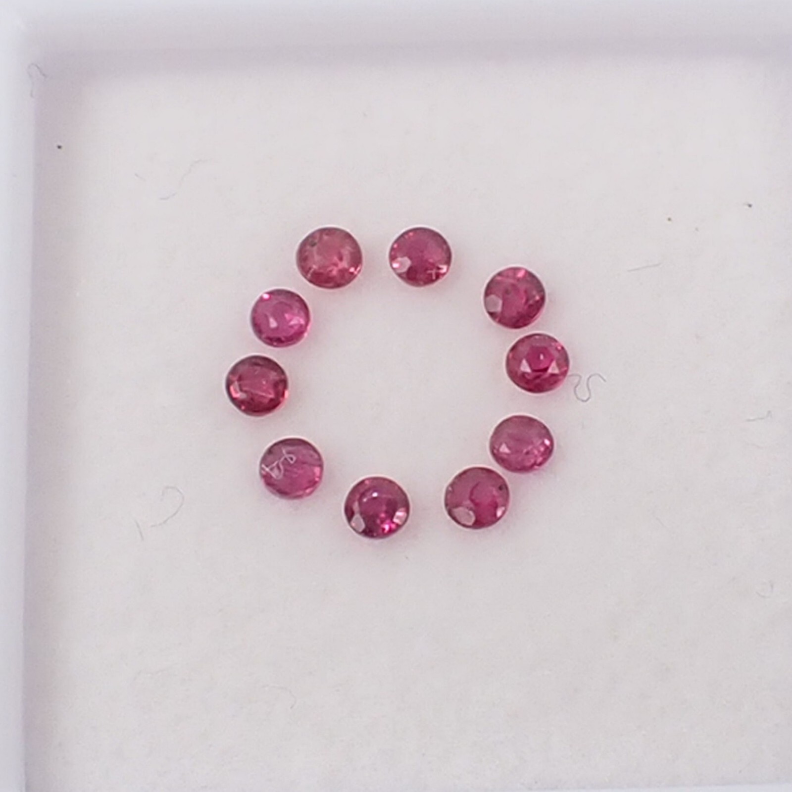0.30ct Natural Round 1.75 mm Red-Pinkish Ruby Loose Gemstone, Qty 10 pieces
