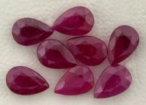 RUBY 4.25 x 3.25 MM PEAR CUT EARTH MINED AND TREATED COMMERCIAL 12 PC SET F-2333