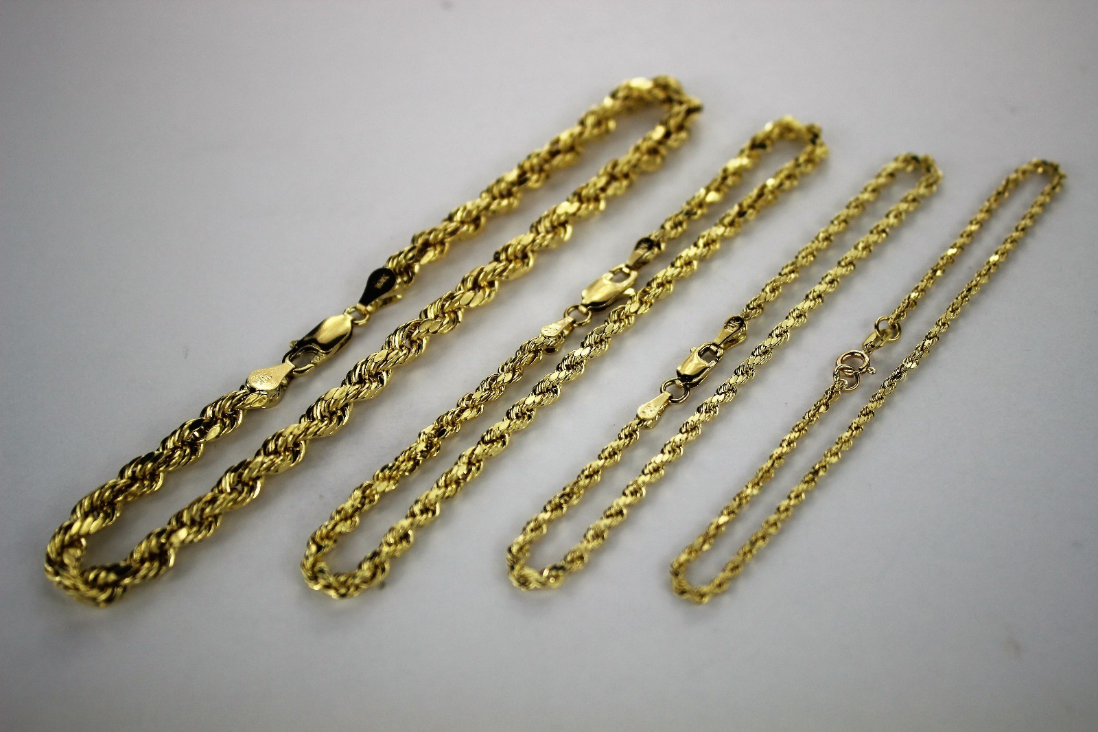 10K Yellow Gold Rope Twist Link Bracelet 2mm ~ 5mm 7″ / 8″ / 8.5″ / 9″