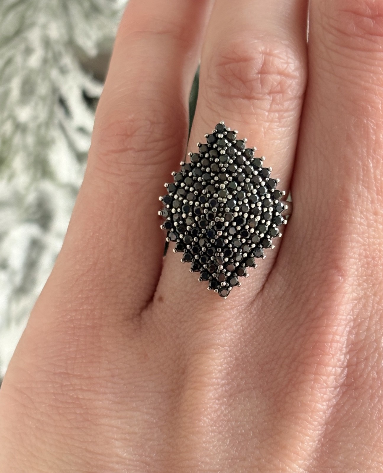 Black Spinel 925 Sterling Silver Ring Size 5 by Fuzion Creations International