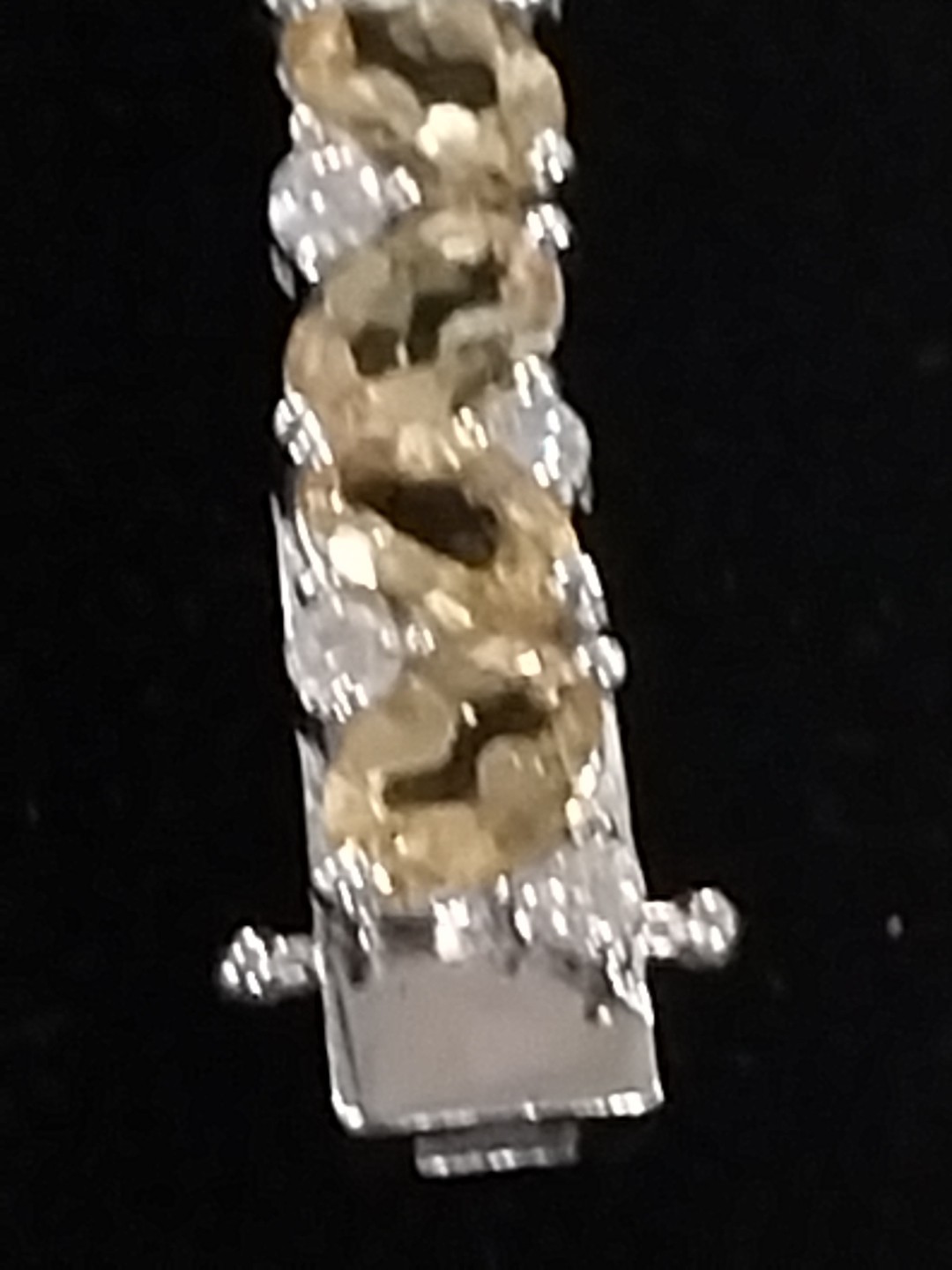 Madagascar naturalYellow Apatite, W.Zircon Brclt/Plat/Slvr, Sz. 6.5″, TCW=9.65Ct