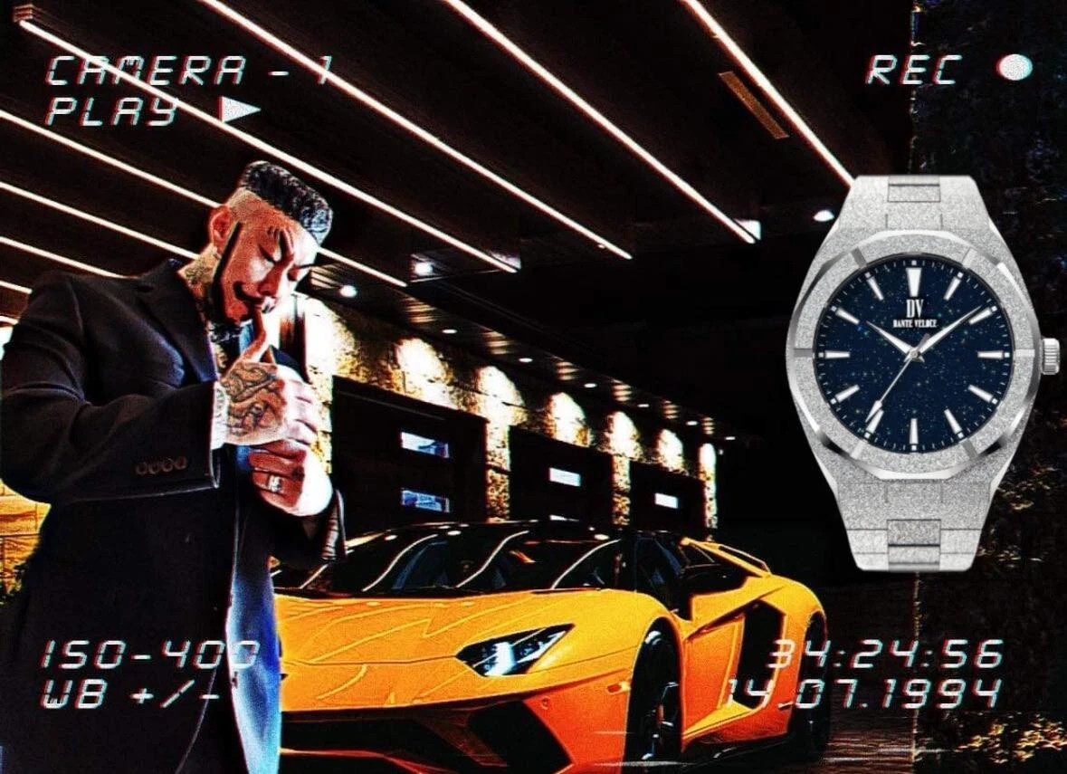 DANTE VELOCE Starlight Frosted BLACK Ice Out Icy Diamond Watch paul rich NEW !
