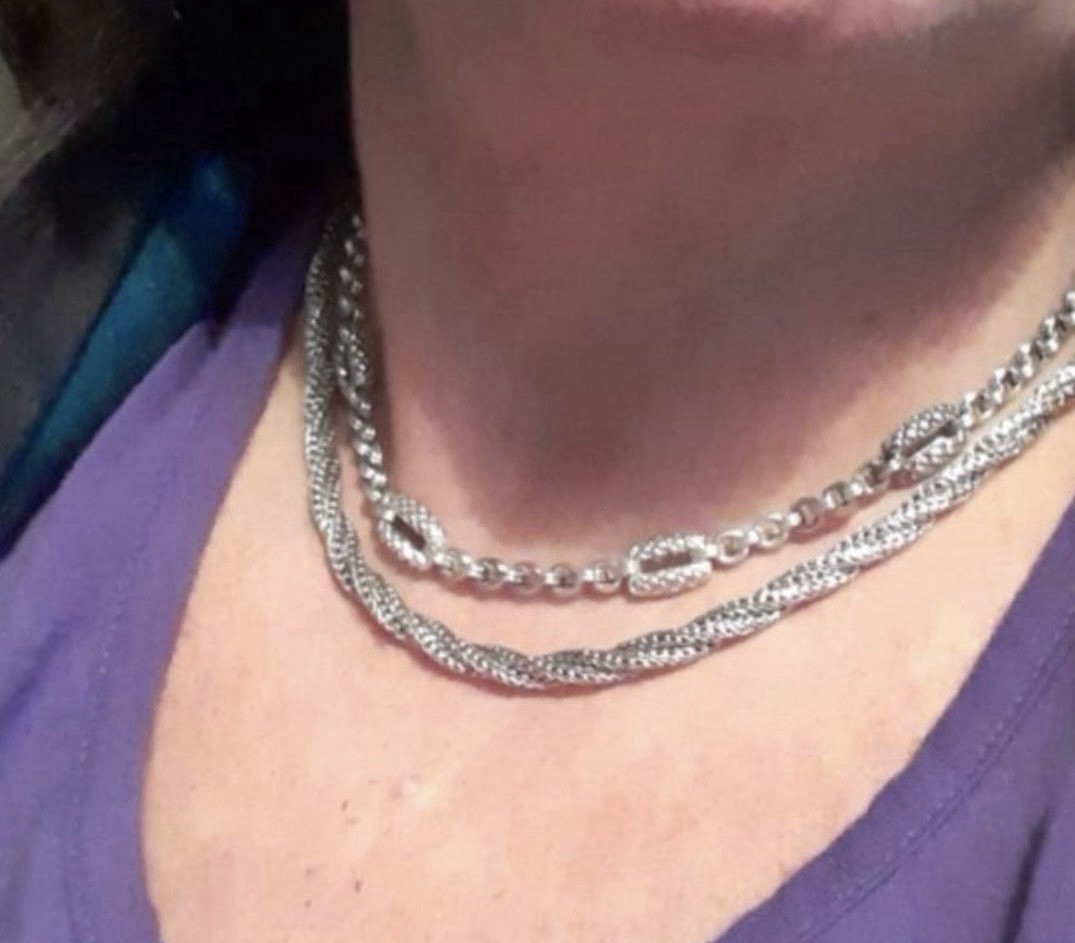 Authentic Scott Kay Sterling Silver Station Necklace – Designer Jewelry 16”