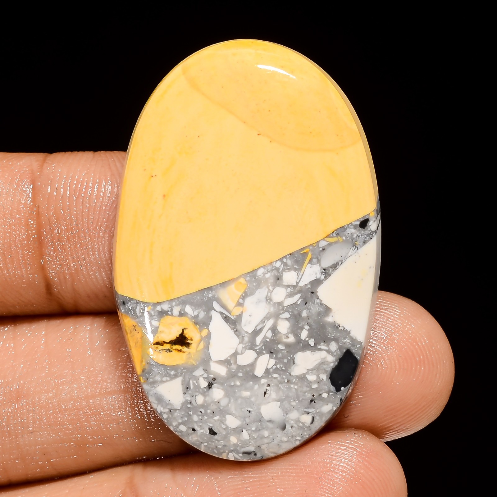 100% 41.5 Ct Natural Maligano Jasper Oval Cabochon Loose Gemstone For Jewelry