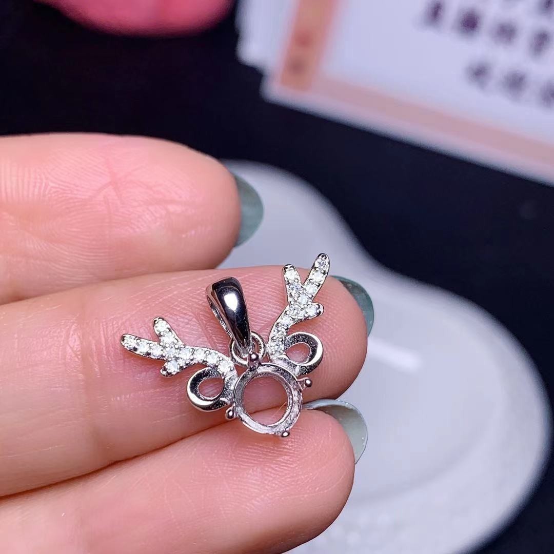 Bezel Blank Tray Setting,6mm Round Pendant DIY Craft Jewelry Making 925 Silver