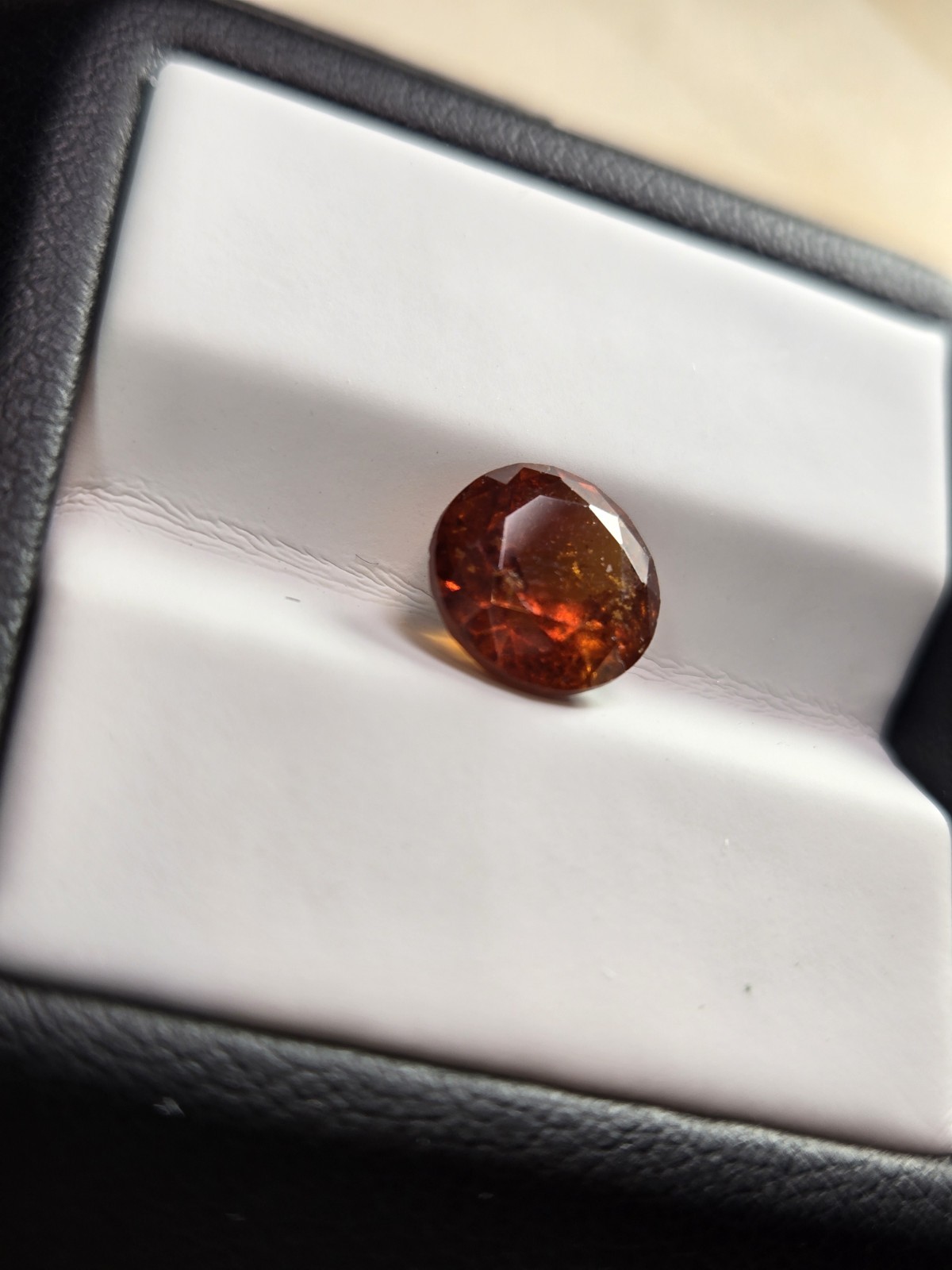 Hessonite Garnet 2.64ct 8.5mm Round Faceted Orange Natural Gemstone Tanzania G1