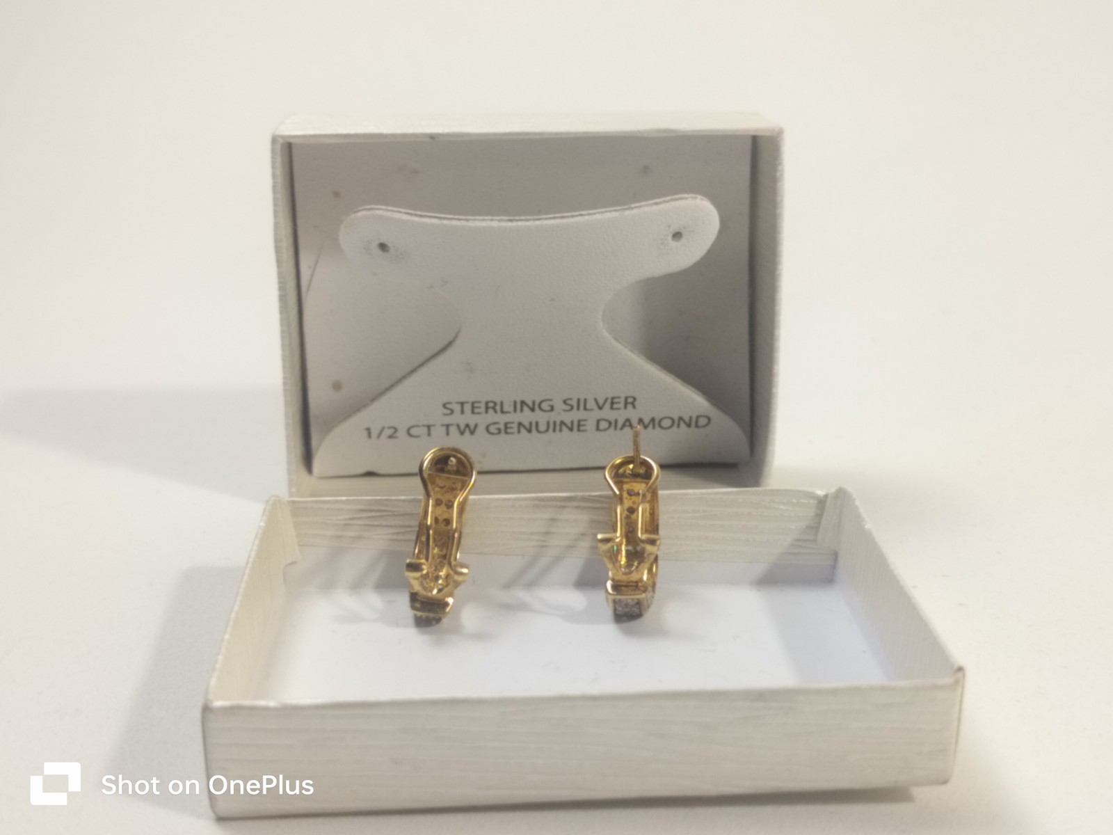 Victoria Townsend Macy’s 1/2 CT TW Genuine Diamond Earrings Sterling Silver / GP