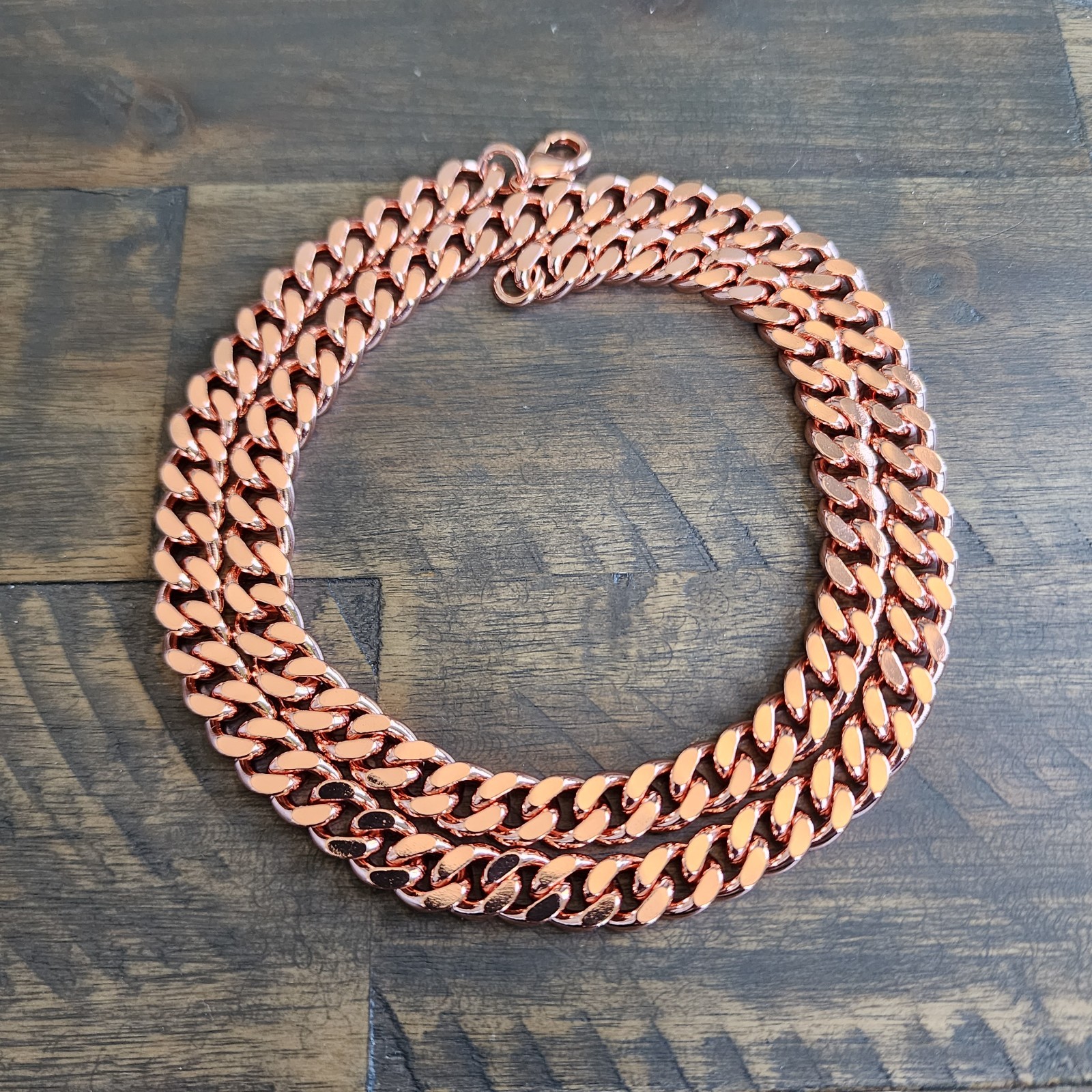 Pure Copper Cuban Chain Necklace – 9 mm Heavy Cuban Link Chain 22″-24″